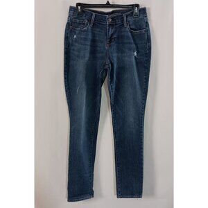 Old Navy Curvy Profile Distressed Straight Leg Jeans Women’s Size 6 Blue Denim